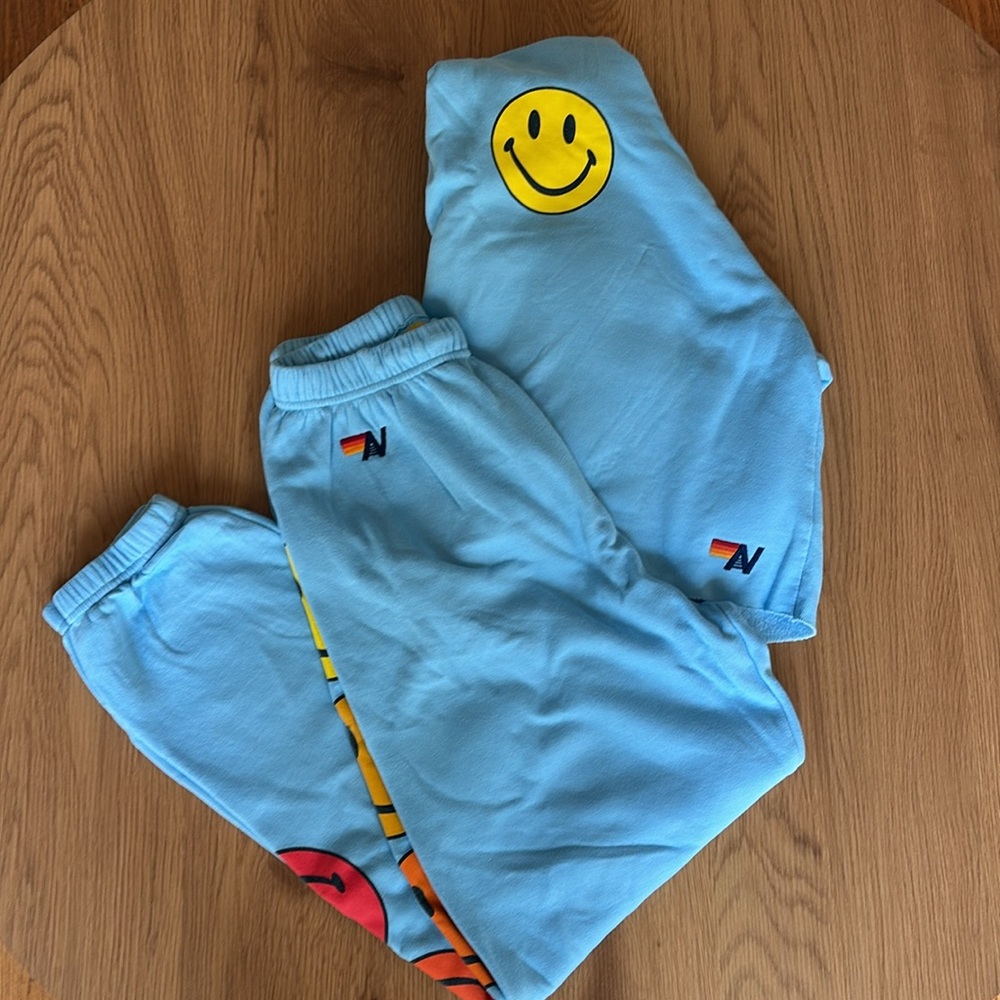 Aviator Nation Women’s Blue Sweatpants and Sweatshirt Set